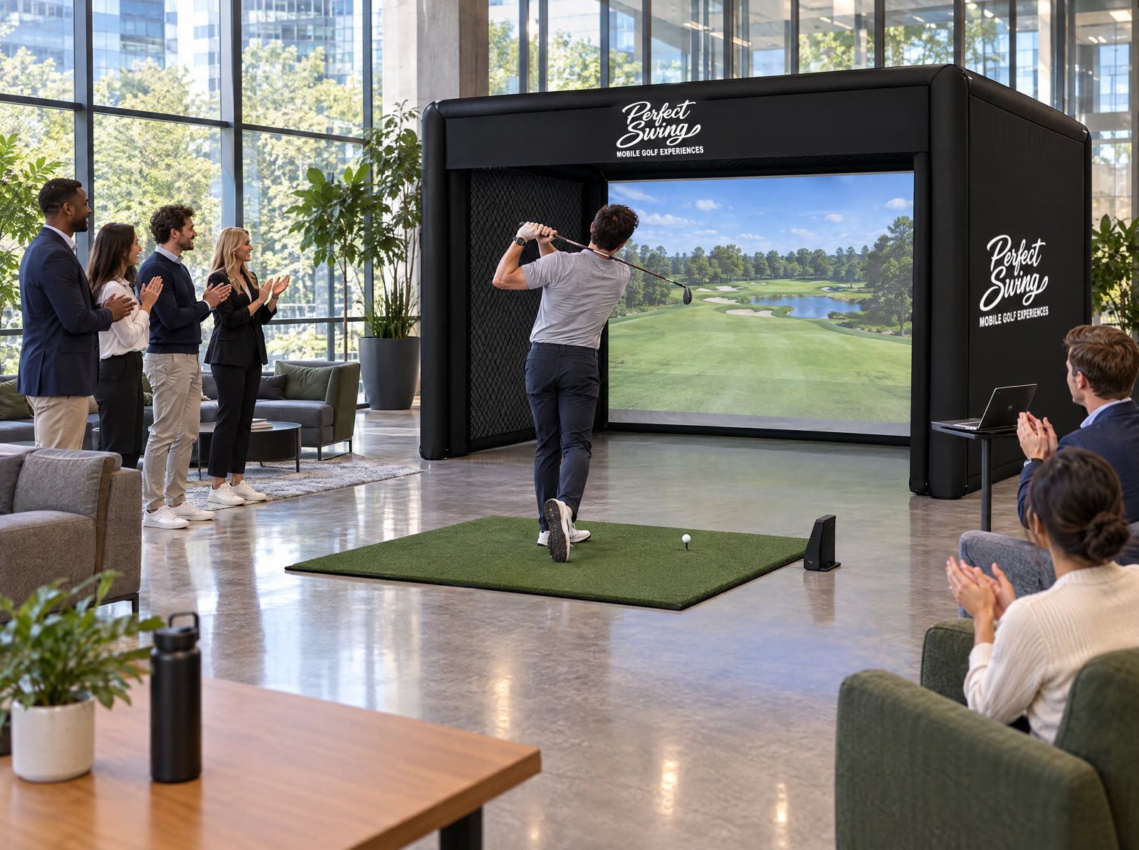 Mobile golf simulator rental in Folsom