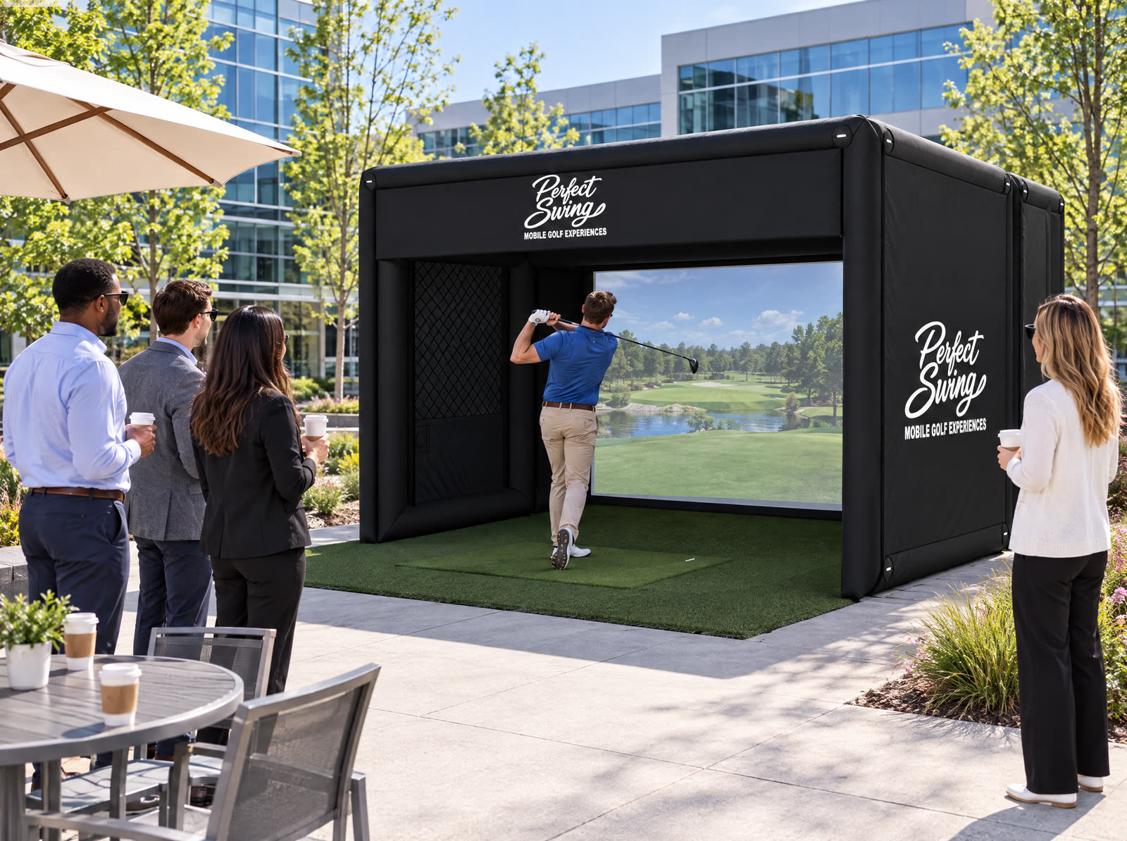 Mobile golf simulator rental in Roseville